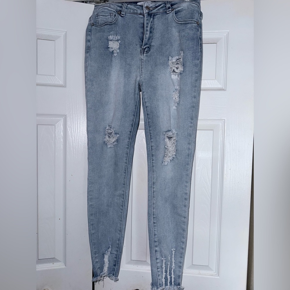 Distressed Light Blue Women's Jeans